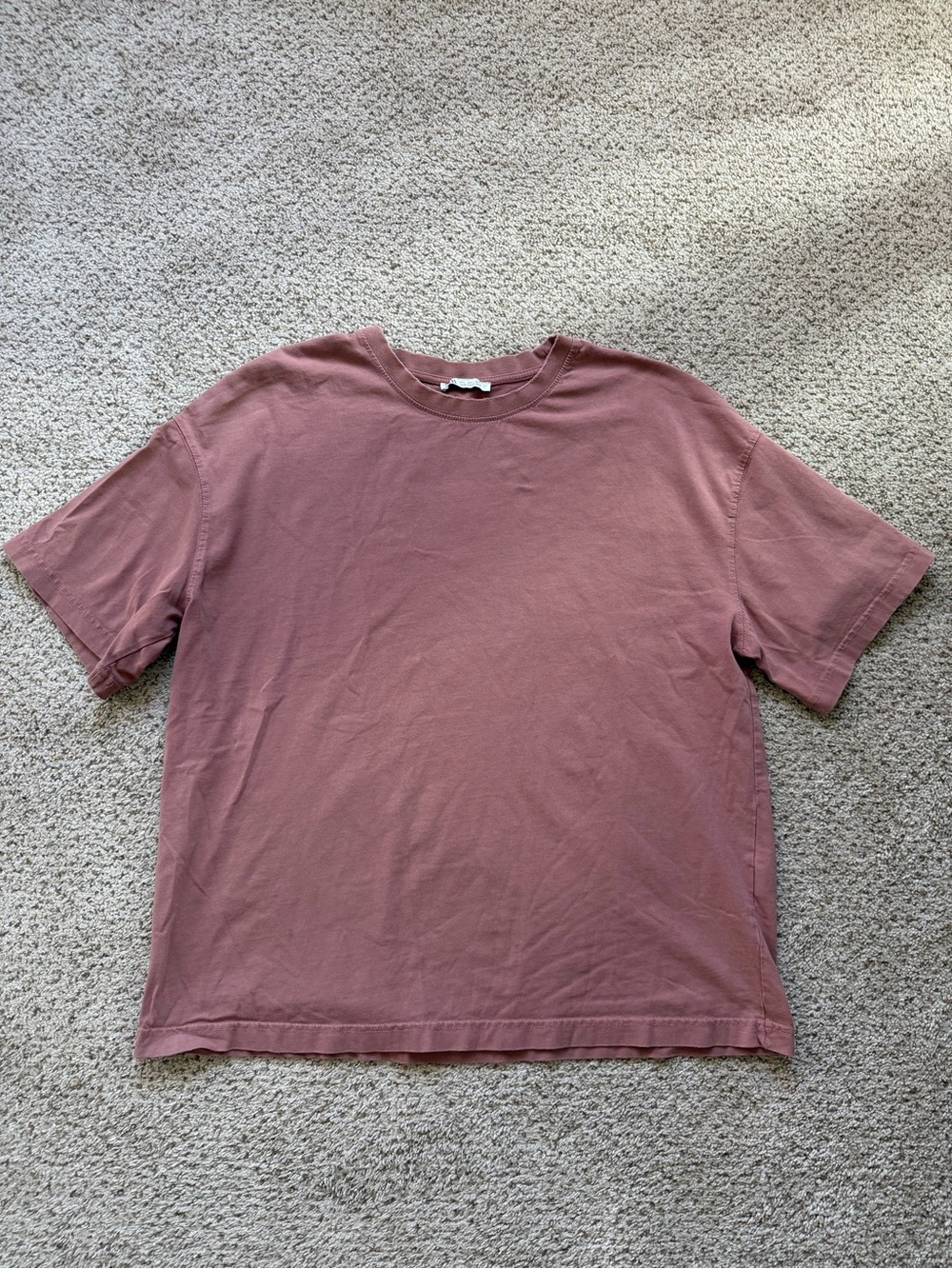 Zara Cotton Distressed Tee Dusty Pink Mauve Large